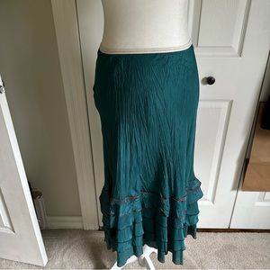 A Common Thread Silk Ruffle Skirt Size S